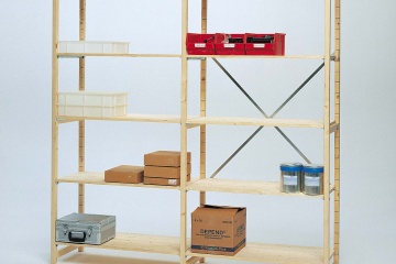 Houten archiefrek 210cm hoog, 100cm breed.