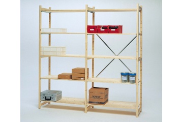 Houten archiefrek 210cm hoog, 100cm breed.